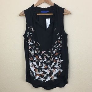 NWT Apt. 9 Bird Print Blouse Large